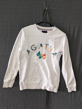Agatha Paris Scottie White Crewneck Sweatshirt - Women's Size M